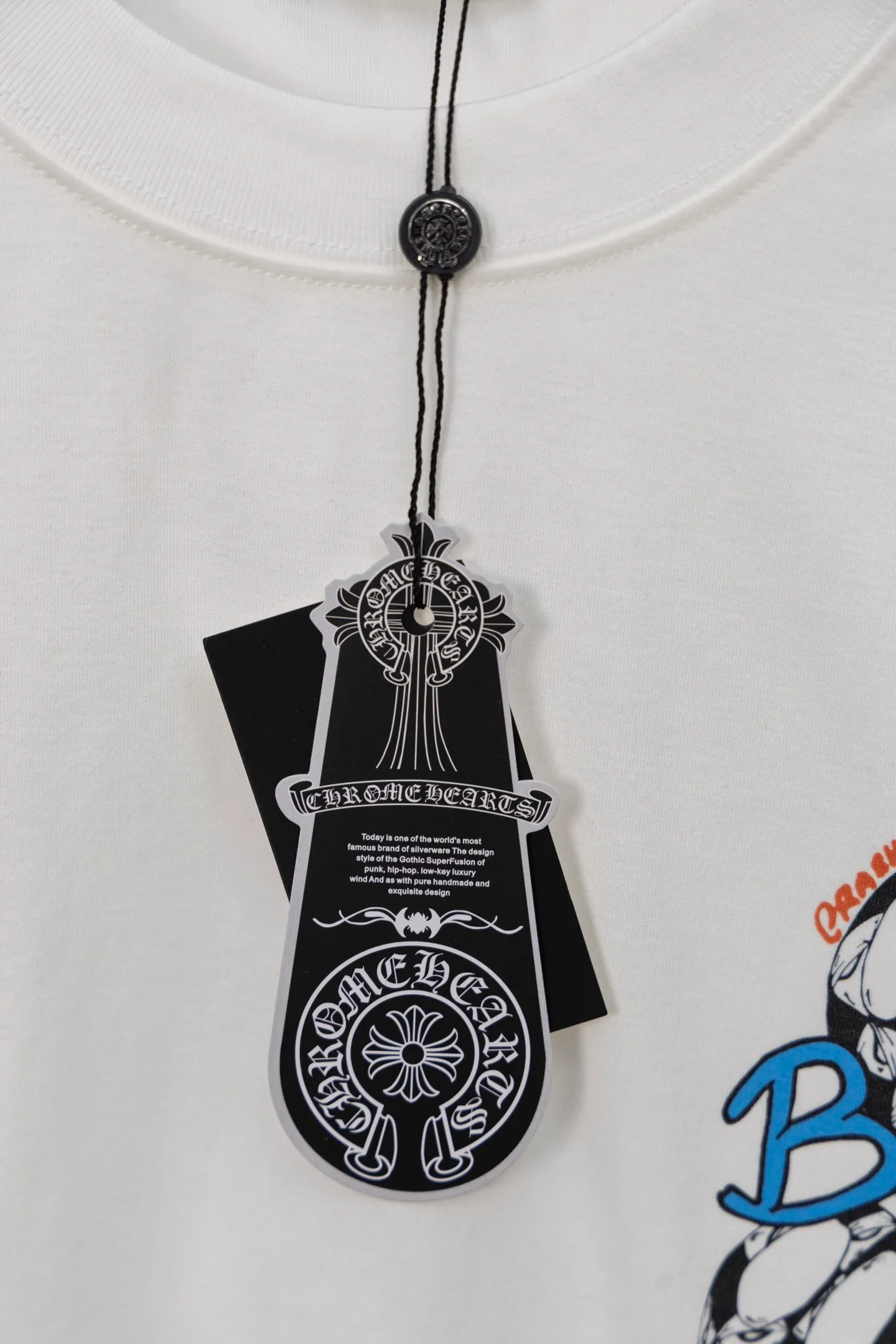 P210 Style No./F039 Chrome Hearts double-sided logo jacquard round neck half-sleeved T-shirt Customized fabric Digital direct printing Weight 280g Loose version Very suitable for summer color matching Unisex Fabric: 280g Version: OS version Color: White